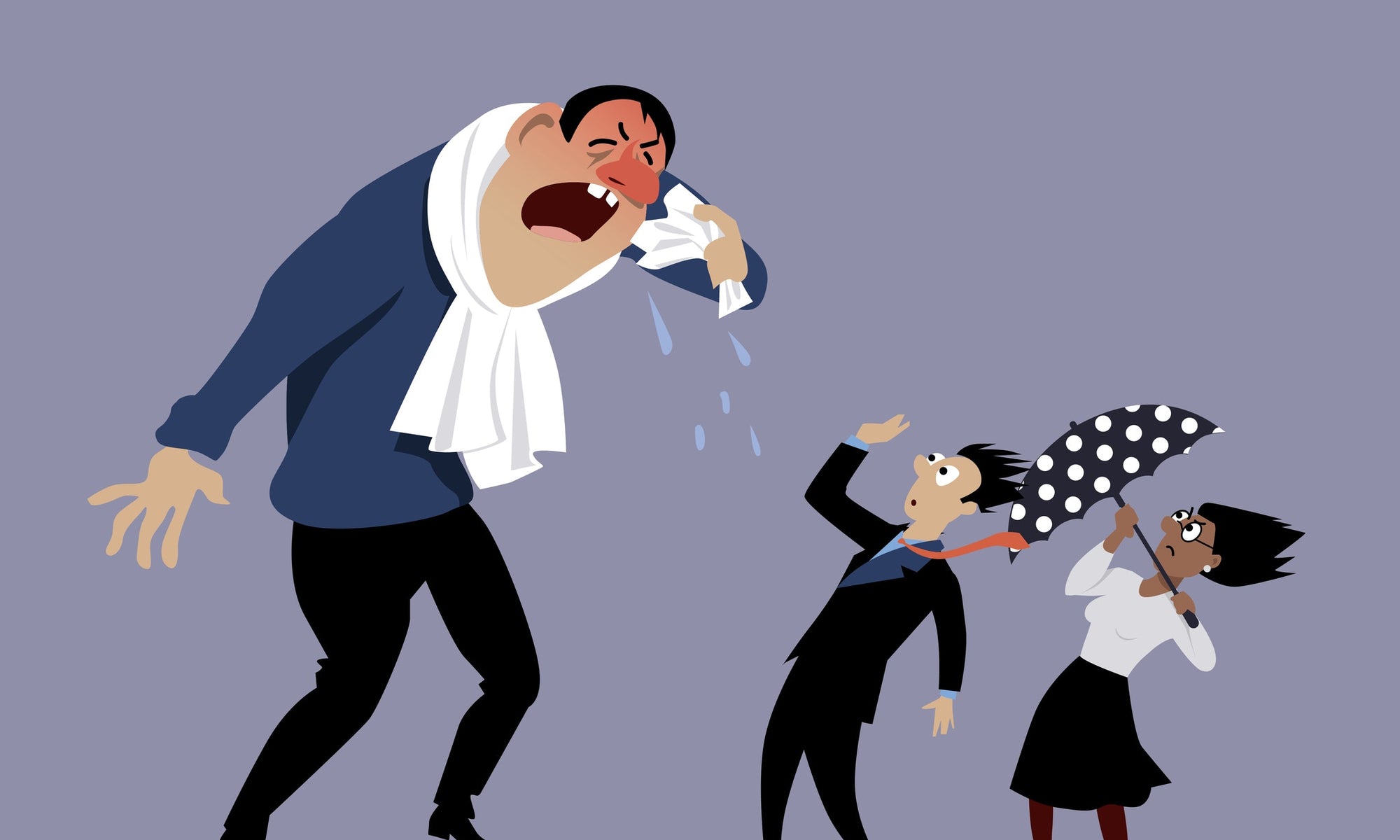 Boss shouting at employees illustration