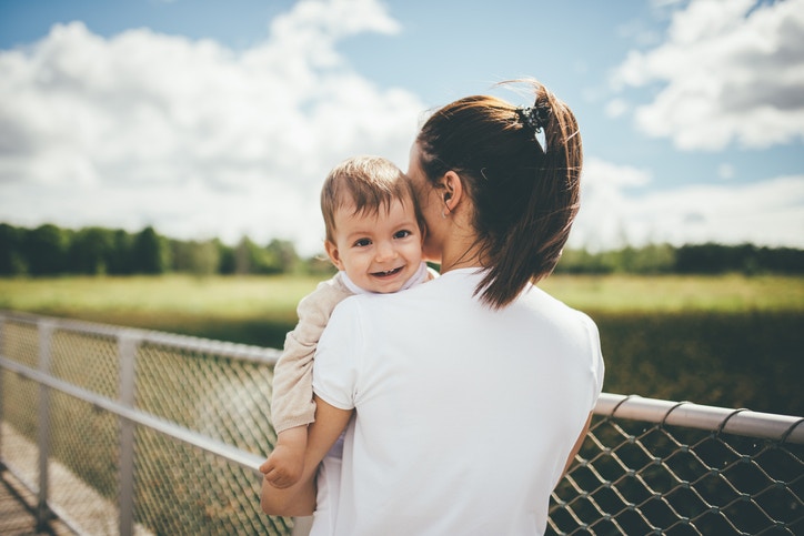 young mother with baby