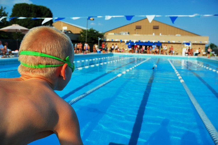 cute little body is ready for swimming competition