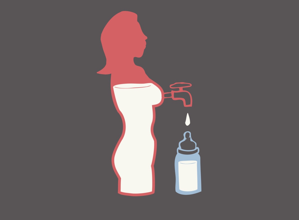 breastfeeding silhouette and feeding bottle