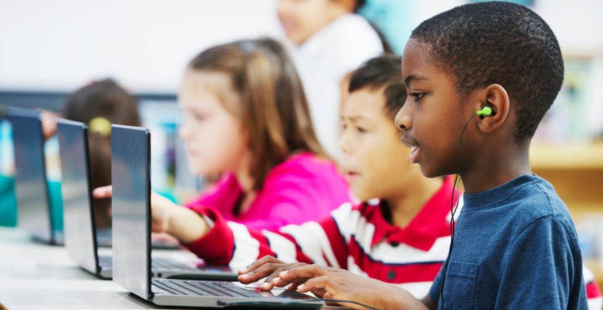 Children using laptop