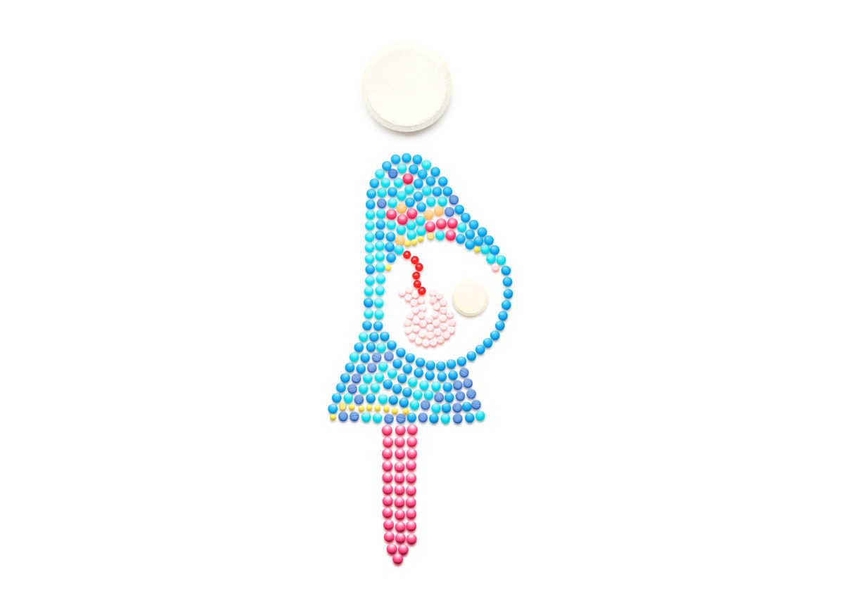 pills tablet pregnant woman illustration