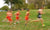 blurred image of group of girls running outdoors