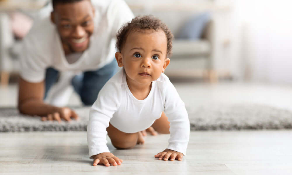 baby crawling on the floor