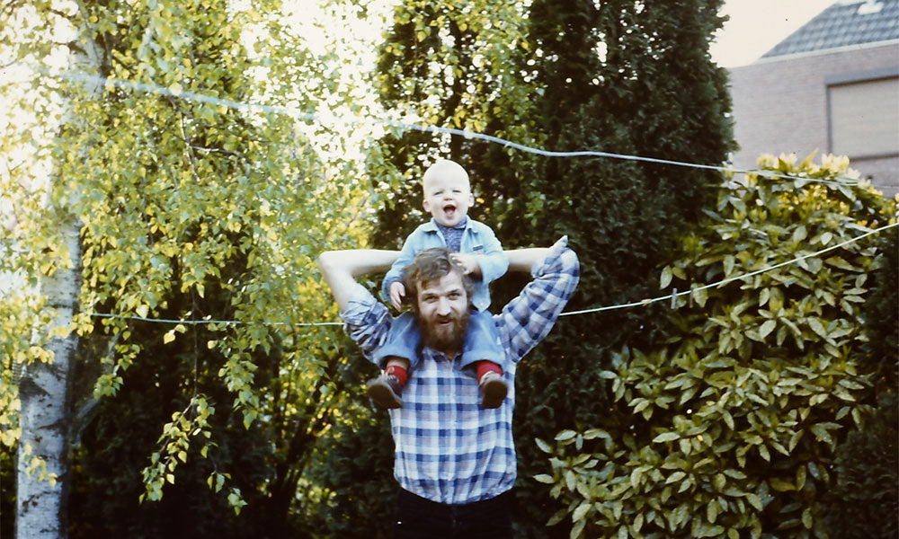 father in the eighties with his son