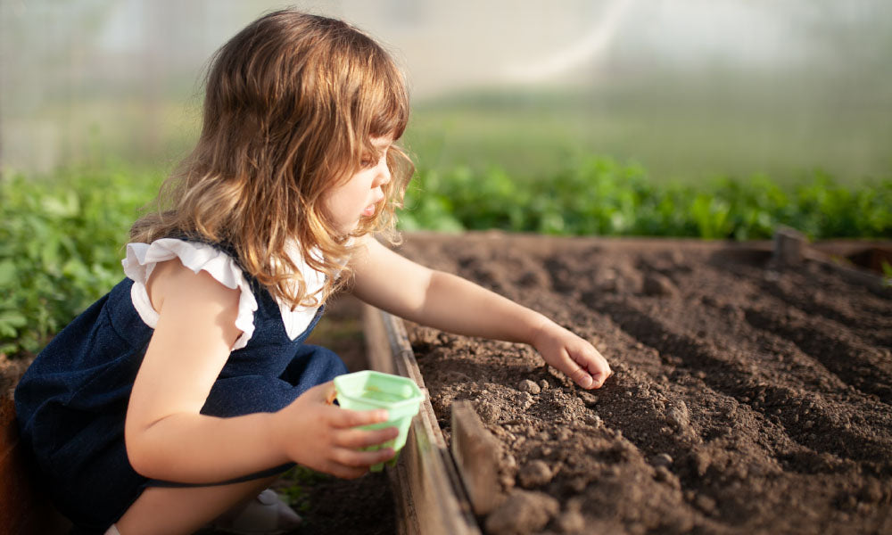 girl planting seeds